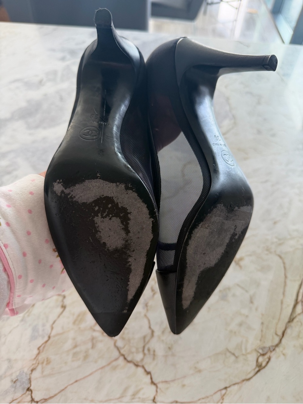 Chanel Black Pointed Toe Women's Pumps - Picture 7 of 7